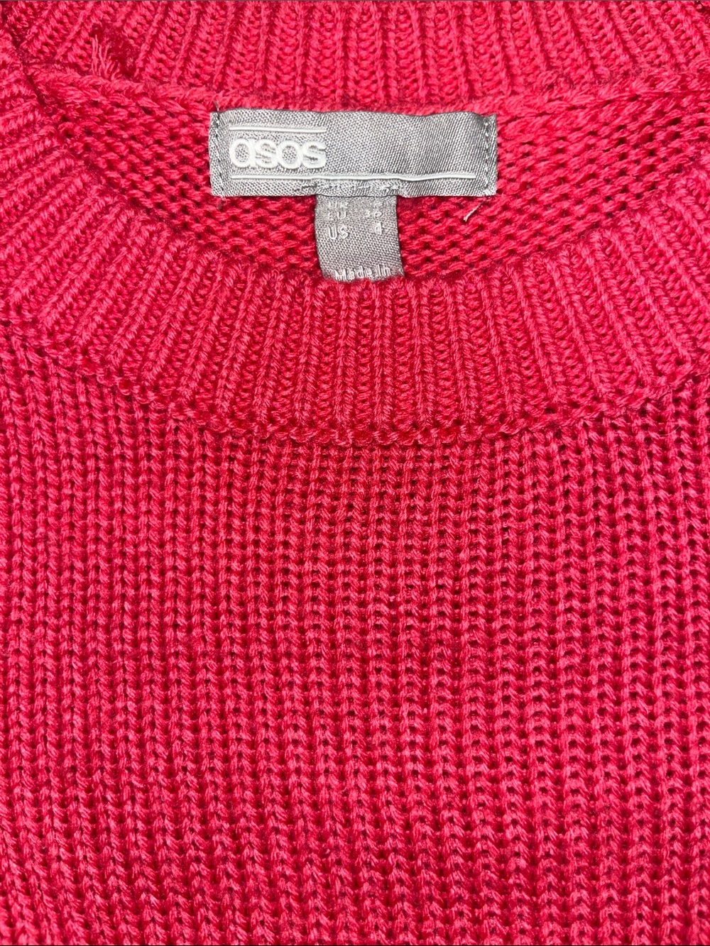 ASOS pink knit sweater features playful pink and orange tiger | size 4 - Picture 4 of 6